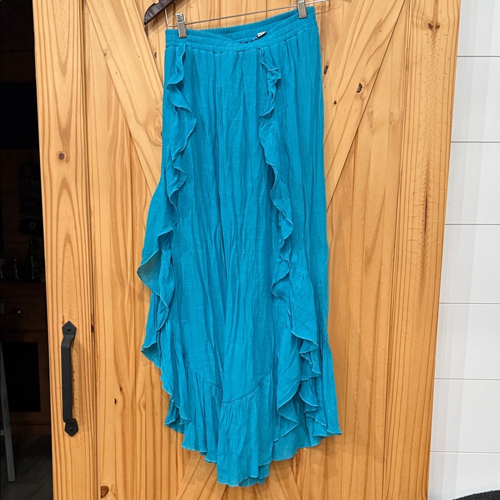 HYFVE Teal High-Low Ruffle pants